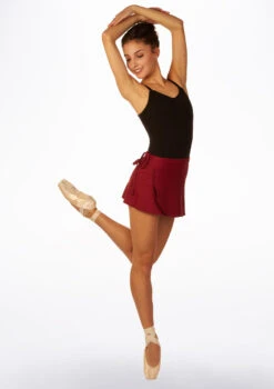 So Danca Wrap Dance Skirt -Dance Costumes so sl 67 so danca pull on dance skirt red front 31660.1678886171