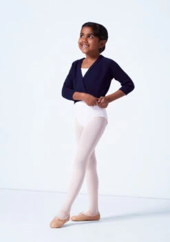 Tappers & Pointers Kids Knit Ballet Wrap 22 Tappers & Pointers Kids Knit Ballet Wrap -Dance Costumes taxclsn navy front 1 26359.1683935998
