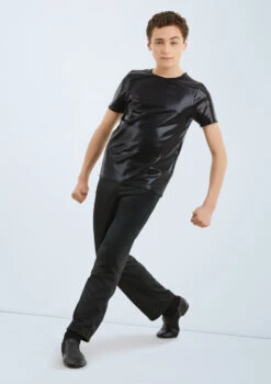 Weissman Metallic Crewneck Shirt 29 Weissman Metallic Crewneck Shirt -Dance Costumes wn 6670 weissman metallic crewneck shirt black front T 44890.1698840248