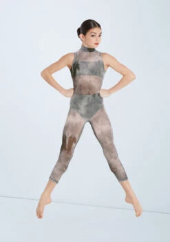 Weissman Unravel -Dance Costumes wn sm11206 weissman smokey mesh unitard green front 35024.1678891569