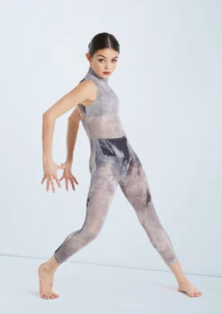Weissman Unravel -Dance Costumes wn sm11206 weissman smokey mesh unitard grey front 58081.1678891569
