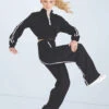 Weissman French Terry Split-Front Pants -Dance Costumes wn15426 black 10 11896.1694694085