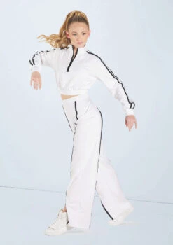 Weissman French Terry Split-Front Pants -Dance Costumes wn15426 white 49 60977.1694694085