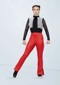 Weissman Vegan Leather Side-Split Pants 11 Weissman Vegan Leather Side-Split Pants -Dance Costumes wn15511 red 15 t 55865.1698824360