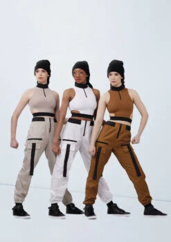 Weissman Mock Neck Cutout Waist Top 7 Weissman Mock Neck Cutout Waist Top -Dance Costumes wn15539 latte 31 t 62827.1698824360