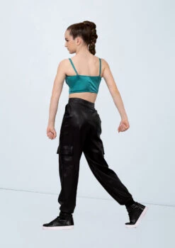 Weissman Satin Crop Top -Dance Costumes wn15546 jade 130 12817.1694697894