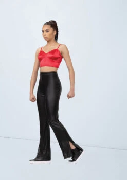 Weissman Satin Crop Top -Dance Costumes wn15546 red 38 11186.1694697893