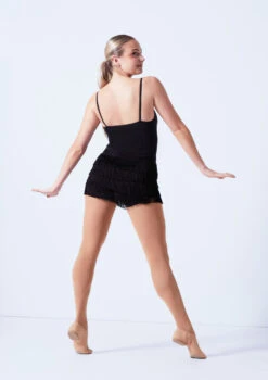 Weissman Stretch Fringe Shorts -Dance Costumes wnmt12611 black back 09120.1678891231